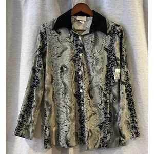 Vintage Marshall Russo‎ Snake Animal Print Button Up Size Small USA Size Small